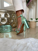 Marco Tozzi Metallic Green Sandal 2-28386-20