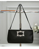 Elsa Diamante Brooch Satin Clutch Bag - Black