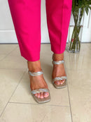 Menbur 23950 Oro Gold Glitter Sandal