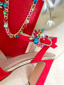 Menbur 23843 Red Platform Sandal