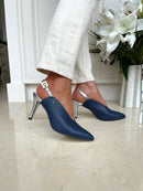 Kate Appleby "Melton" V-Cut Sling Back Stiletto - Navy