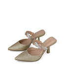 Menbur 23952 Oro Gold Glitter Mule