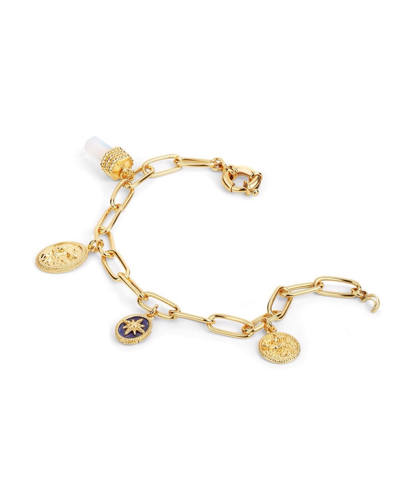 Newbridge Gold Plated Bracelet with Opalite Charms BL017C
