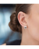 Newbridge Square Earrings With Clear & Charcoal Stones ER2713