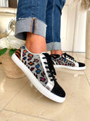 Redz Rainbow Animal Print Trainer - Black Mukti M151137-1