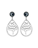 Newbridge Lir Teardrop Earrings with smoky grey stone ER201