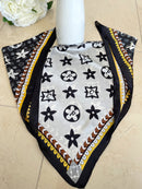 Fernanda Two Tone Printed Neck Scarf - Black & White
