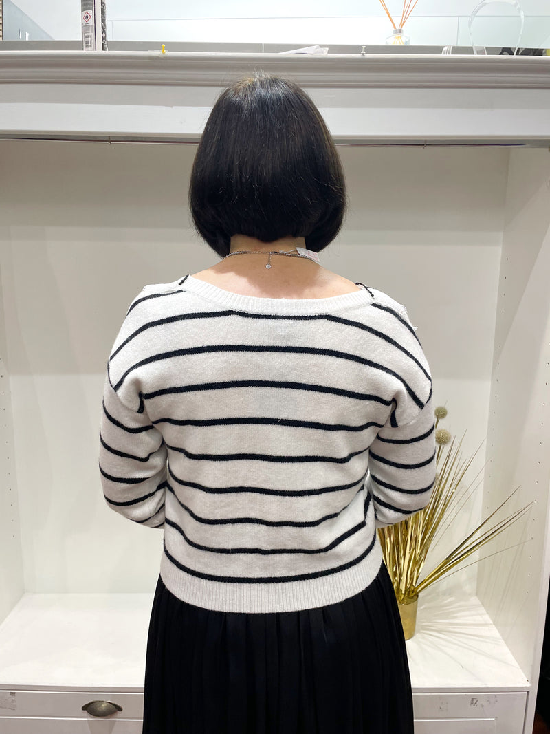 Lucy Stripe Knit Jumper With Lace Detail