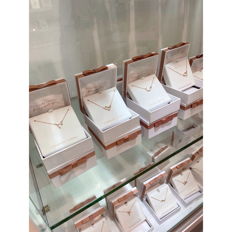 Tipperary Crystal Initial Pendants - Rose Gold