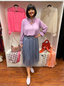 Erica Pleated Blouse Lilac