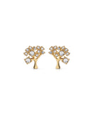 Newbridge Gold Plated Tree Earrings with Clear Stones ER893