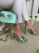 Marco Tozzi Metallic Green Sandal 2-28386-20