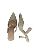 Menbur 23952 Oro Gold Glitter Mule