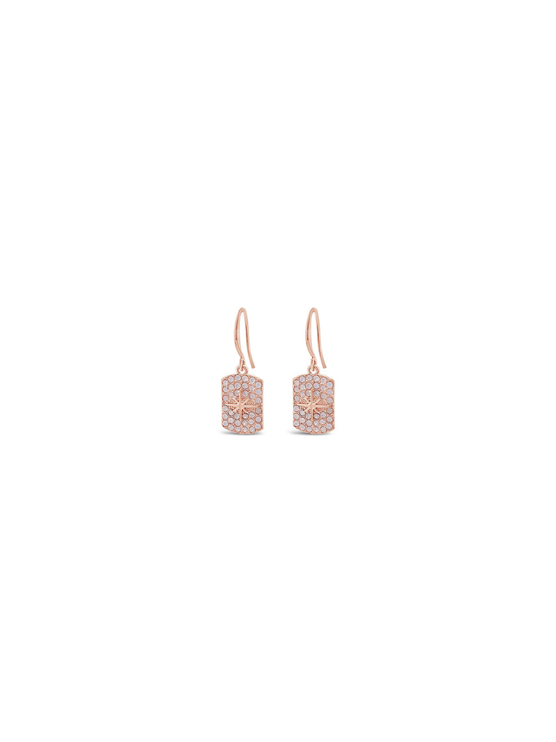 Absolute Pink Opal Rose Gold Star Drop Earrings E2194PK